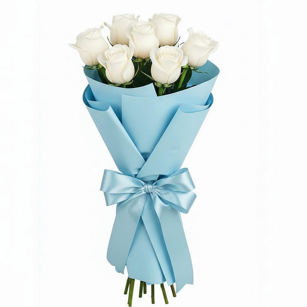 Букет 7 белых роз Проуд в Лоза