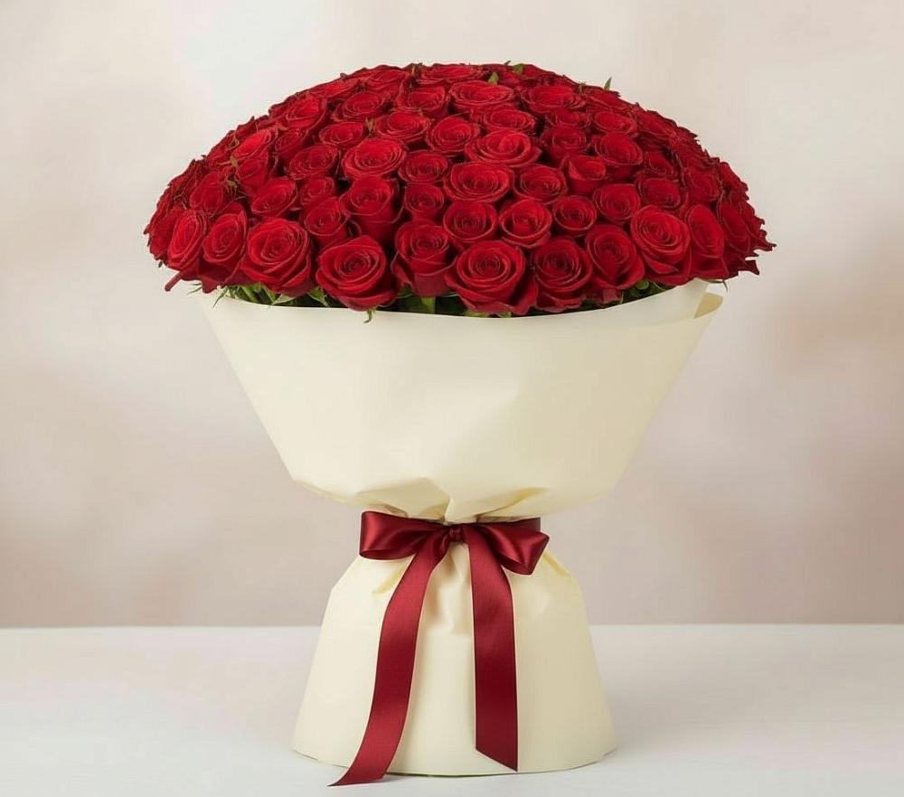 Букет 101 Красная роза Милано в Лоза