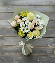 Букет цветов из:  Альстромерии, Розы и Хризантемы в Лоза